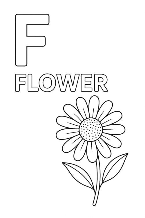 F Alphabet Coloring Pages - Free Activity PDF Download