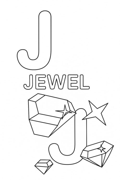 J Alphabet Coloring Pages - Free Activity PDF Download