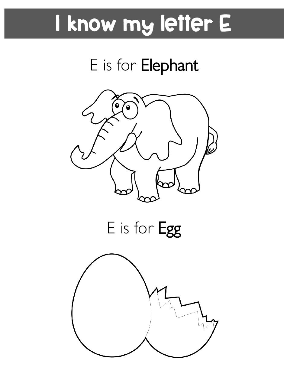 Letter E - Free Activity PDF Download