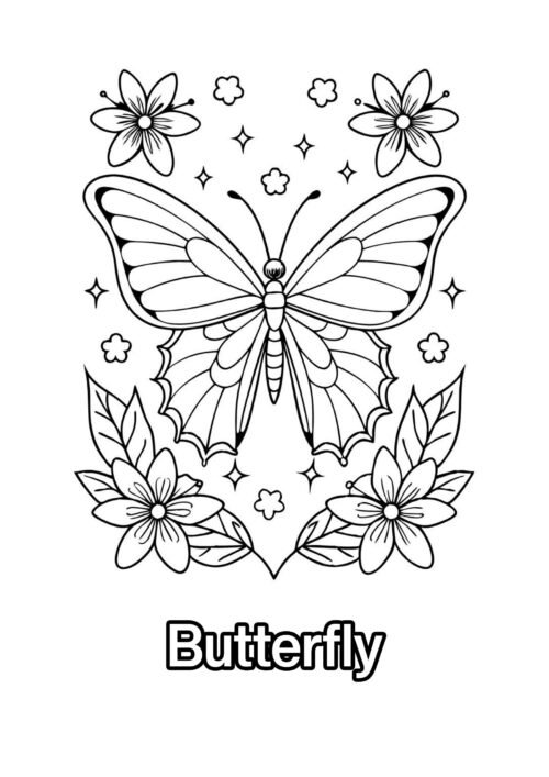 Appealing Butterfly Coloring Page For Kids – Free Activity PDF Download