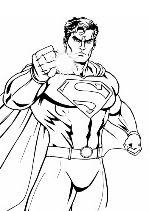 Strong Superman Coloring Page For Kids – Free Activity PDF Download