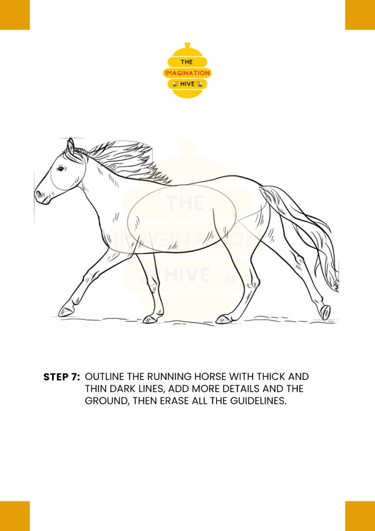 How to Draw a Running Horse Step 7