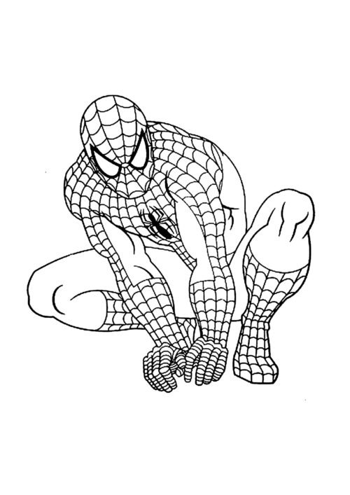 Spiderman Superhero Pose Coloring Page For Kids – Free Activity PDF Download