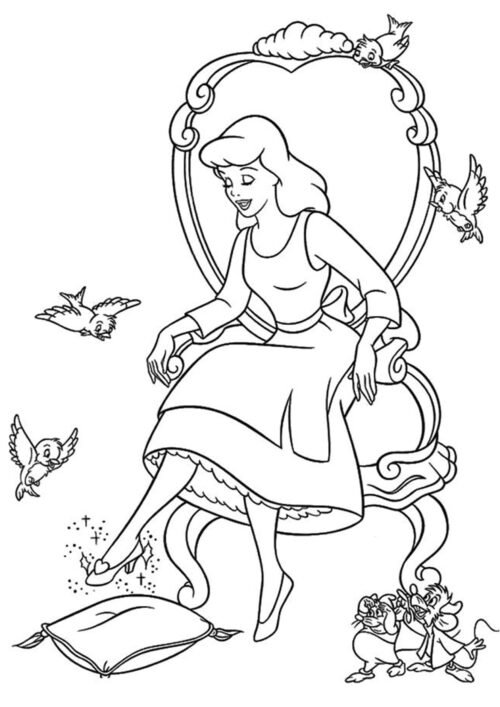 Elegant Princess Coloring Page For Kids – Free Activity PDF Download