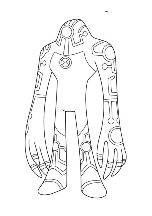 Ben 10 Alien Suit Coloring Page For Kids – Free Activity PDF Download