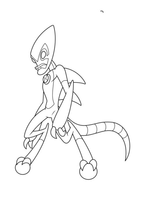 Ben 10 XLR8 Alien Coloring Page For Kids – Free Activity PDF Download