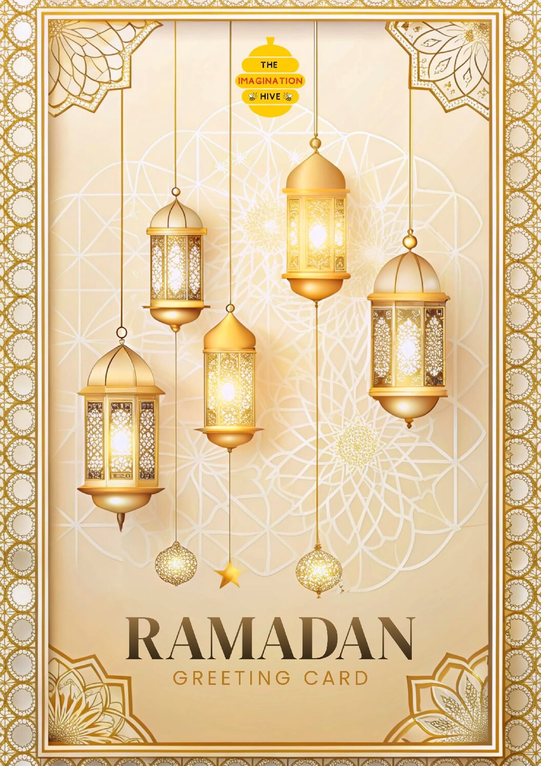 Star Frame Mosque Ramadan Greeting Card – Free Greeting Card PDF Download