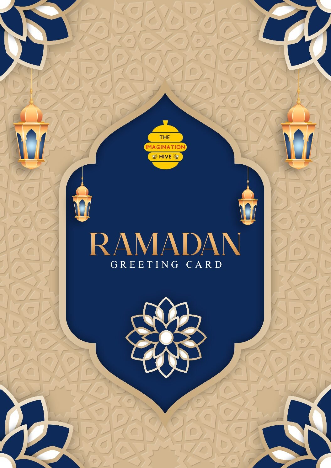 Purple Crescent Lantern Ramadan Greeting Card – Free Greeting Card PDF Download