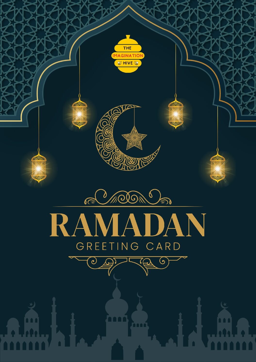Emerald Mosque Lantern Ramadan Greeting Card – Free Greeting Card PDF Download