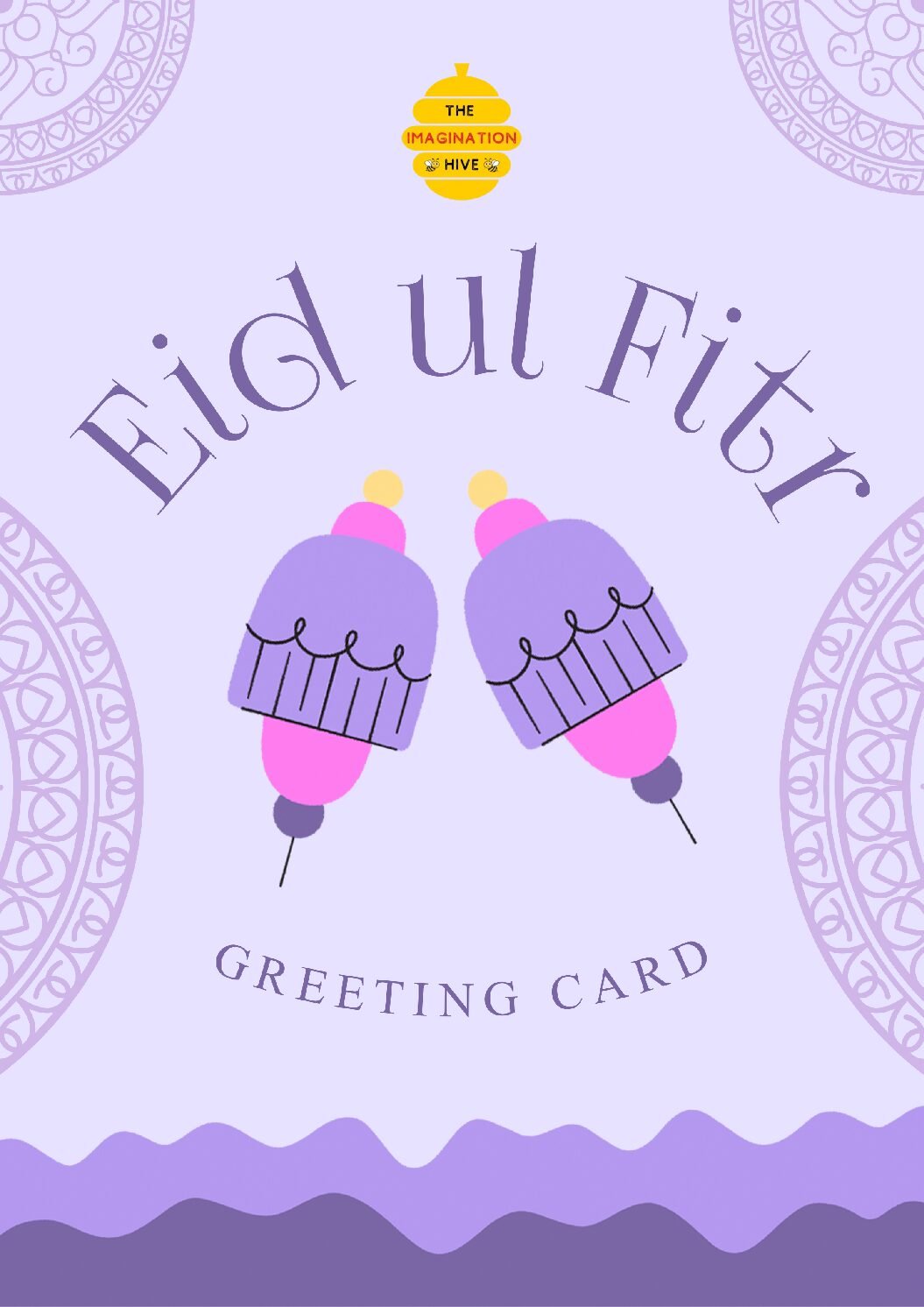 Cute Pastel Dessert Theme Eid ul Fitr Greeting Card – Free Greeting Card PDF Download