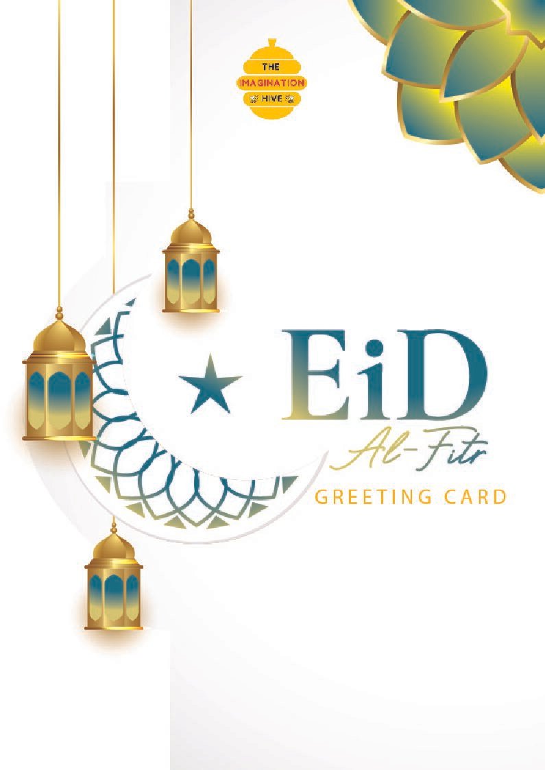 Modern Lantern Typography Eid al Fitr Greeting Card – Free Greeting Card PDF Download