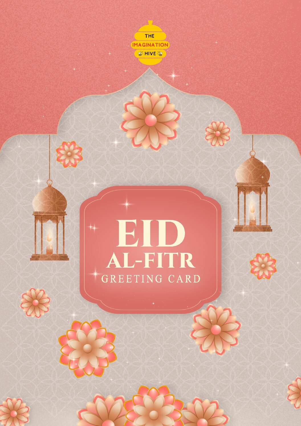 Elegant Lantern Arch Floral Eid ul Fitr Greeting Card – Free Greeting Card PDF Download