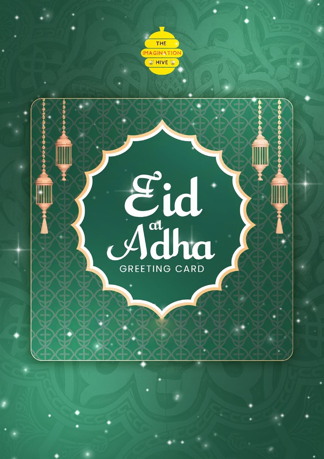 Green Lantern Eid ul Adha Greeting Card – Free Greeting Card PDF Download