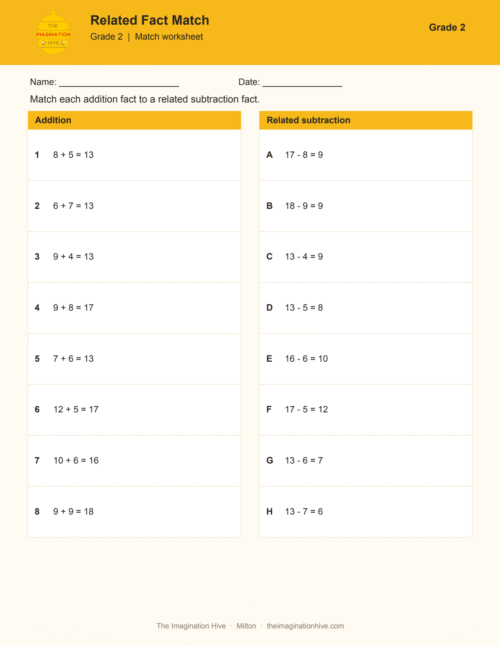Related Fact Match - Grade 2