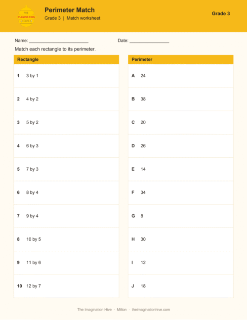 Perimeter Match - Grade 3