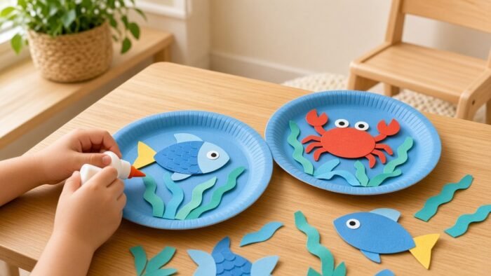 Number Two Tracing Guide Ocean Paper Plate Crafts - The Imagination Hive