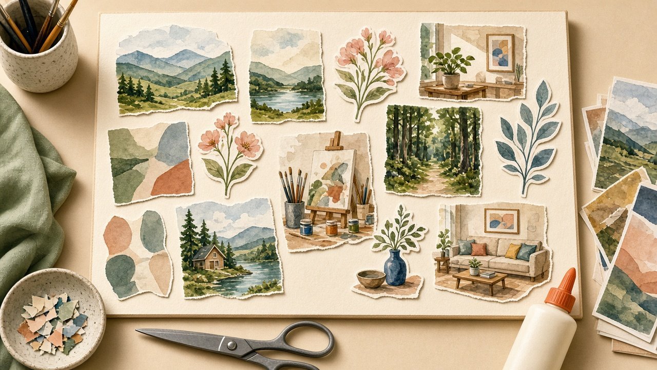 A family vision board covered with pictures