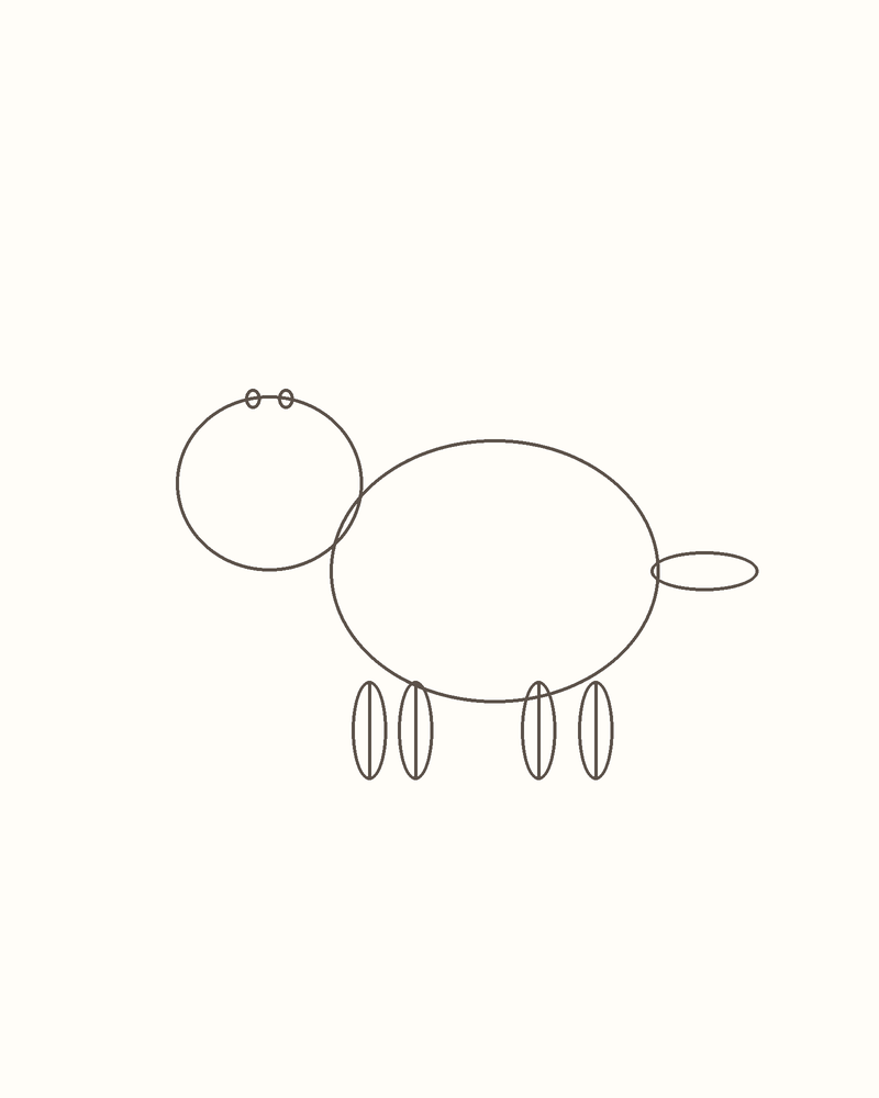 Step 4 : Draw the Basic Shapes for a beaver