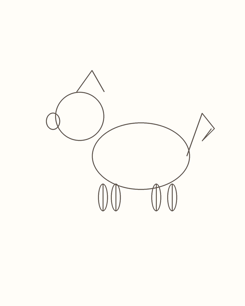 Step 4 : Draw the Basic Shapes for a chameleon