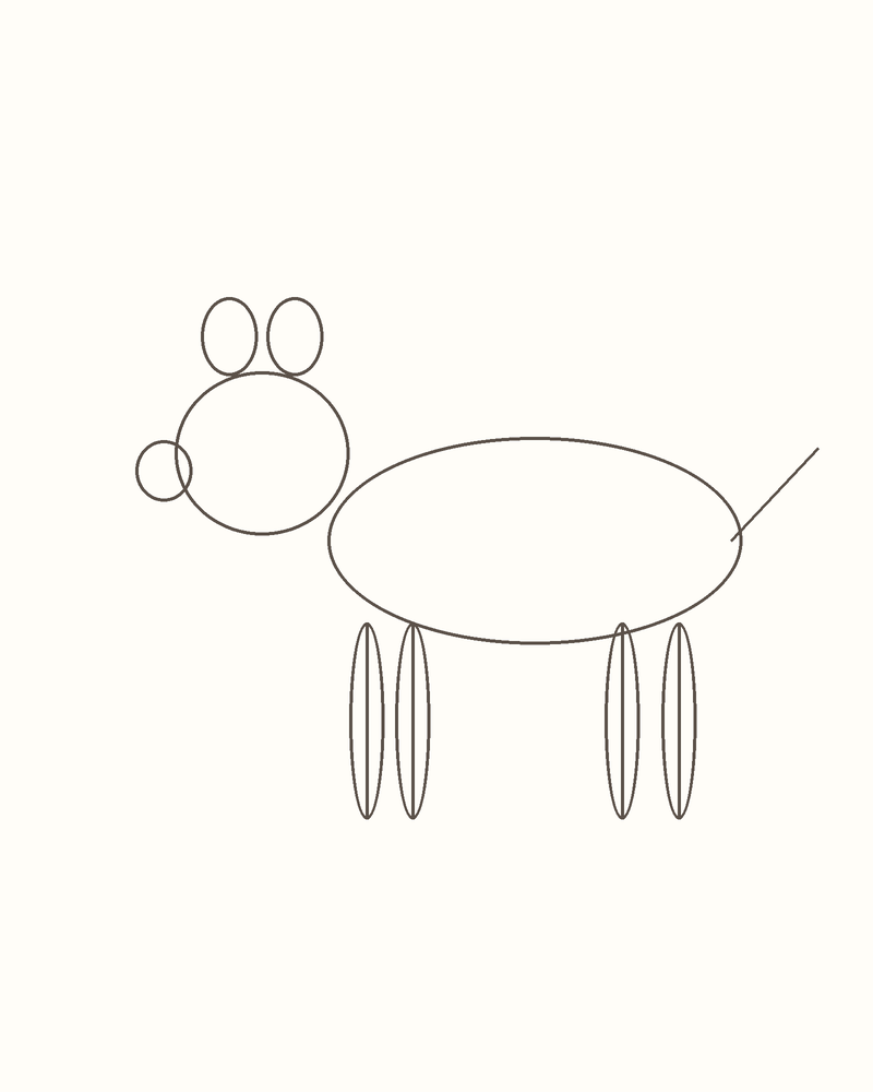 Step 4 : Draw the Basic Shapes for a cheetah