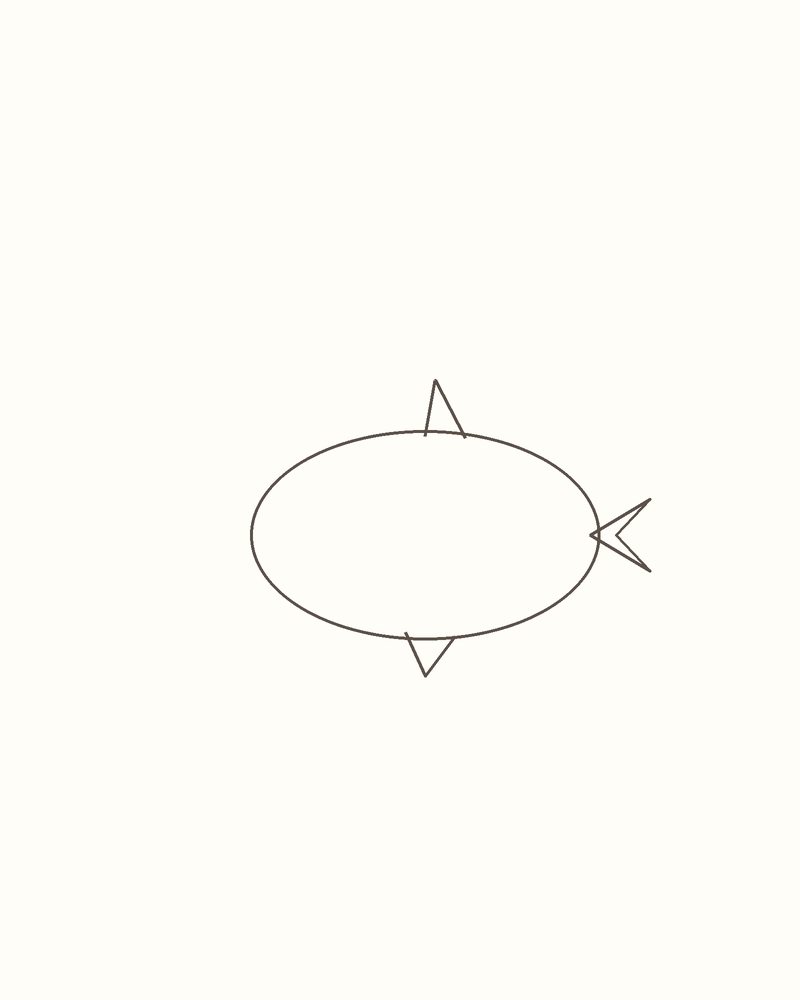 Step 4 : Draw the Basic Shapes for a clownfish
