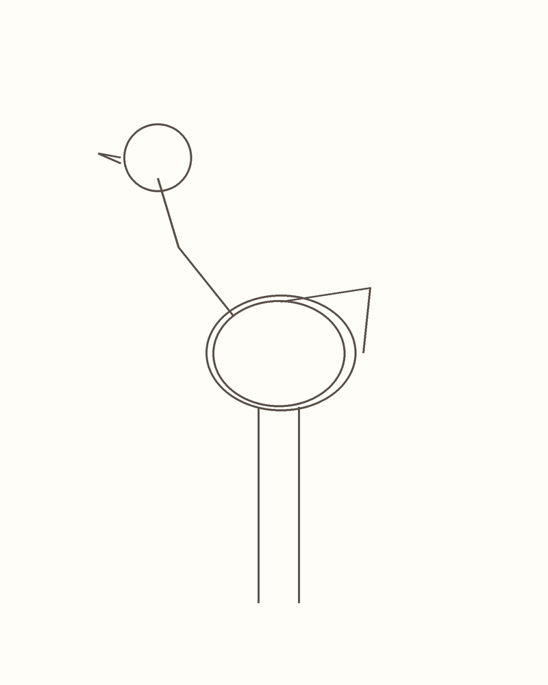 Step 4 : Draw the Basic Shapes for a flamingo