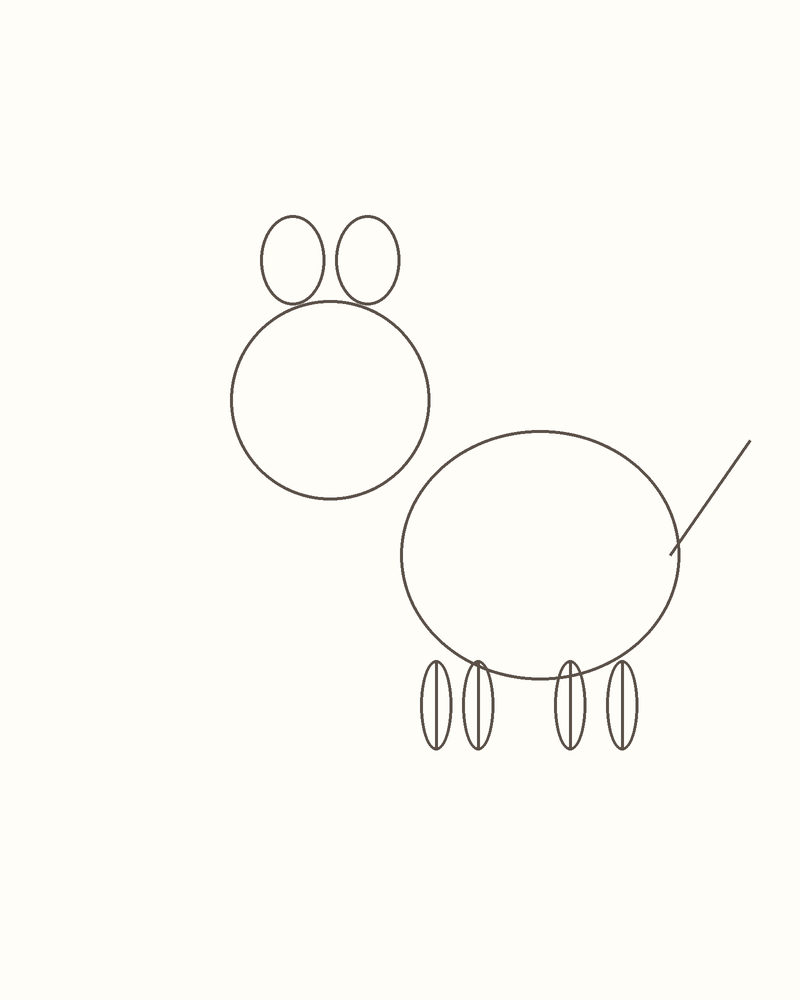 Step 4 : Draw the Basic Shapes for a giant panda