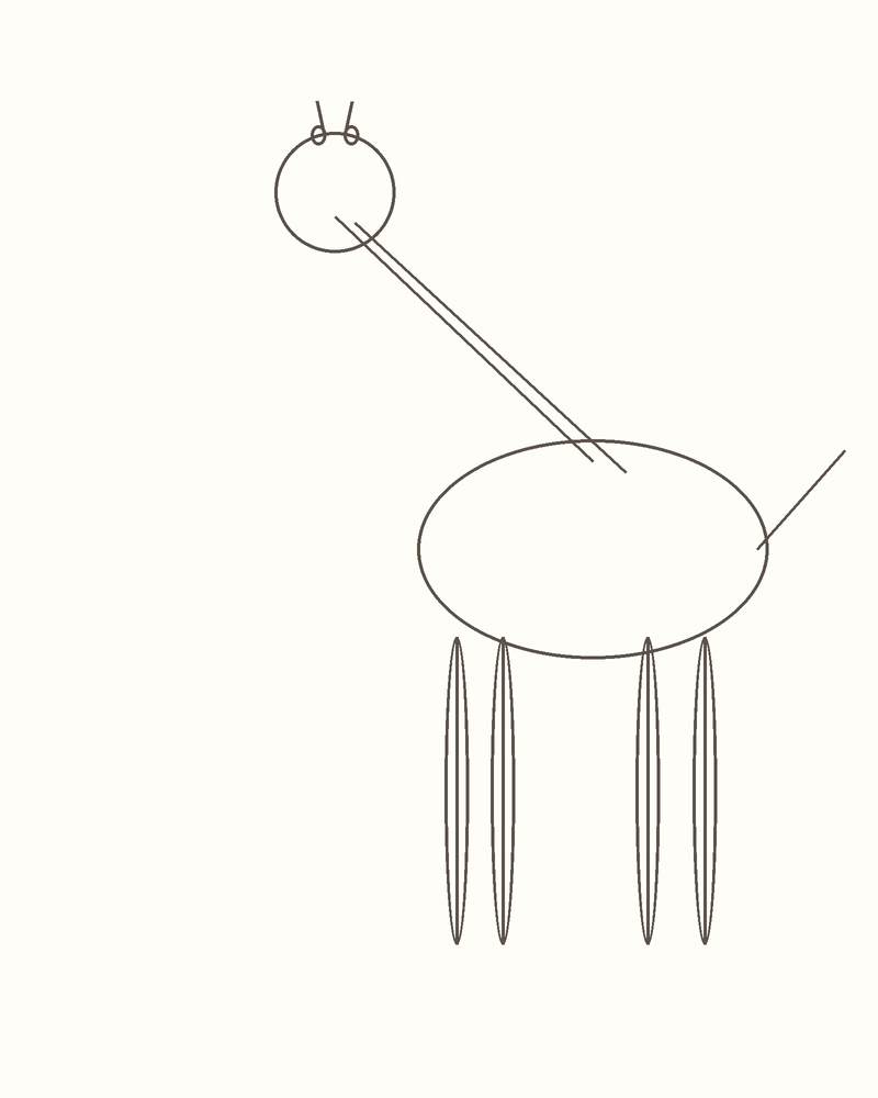 Step 4 : Draw the Basic Shapes for a giraffe