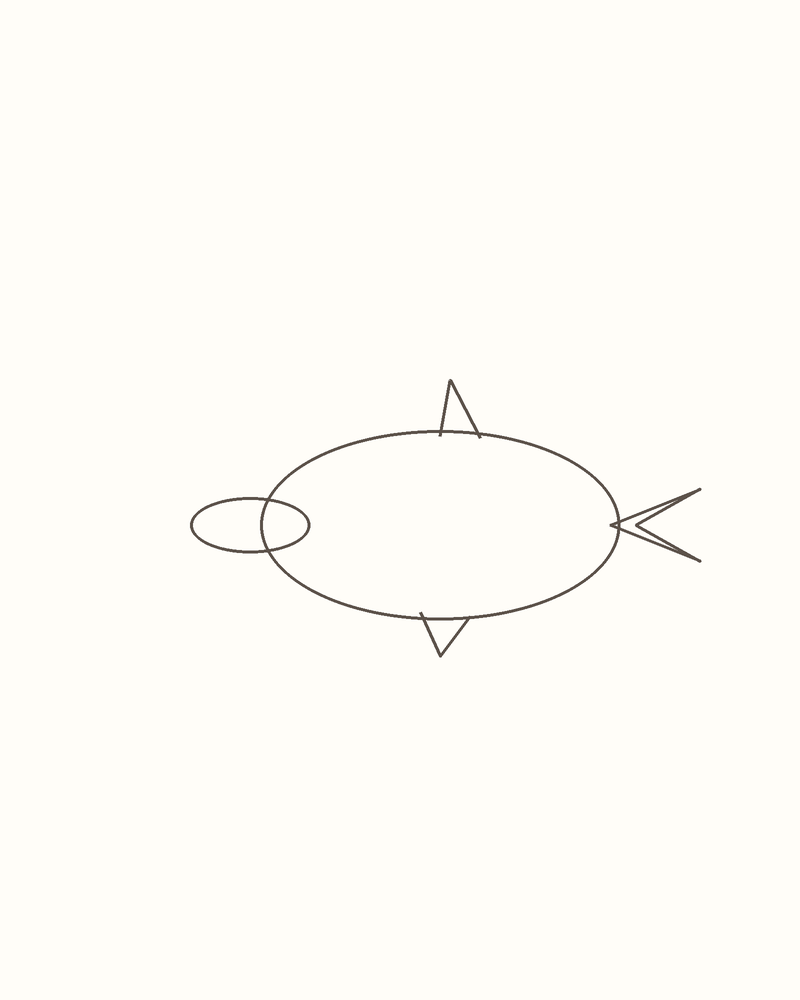 Step 4 : Draw the Basic Shapes for a hammerhead shark