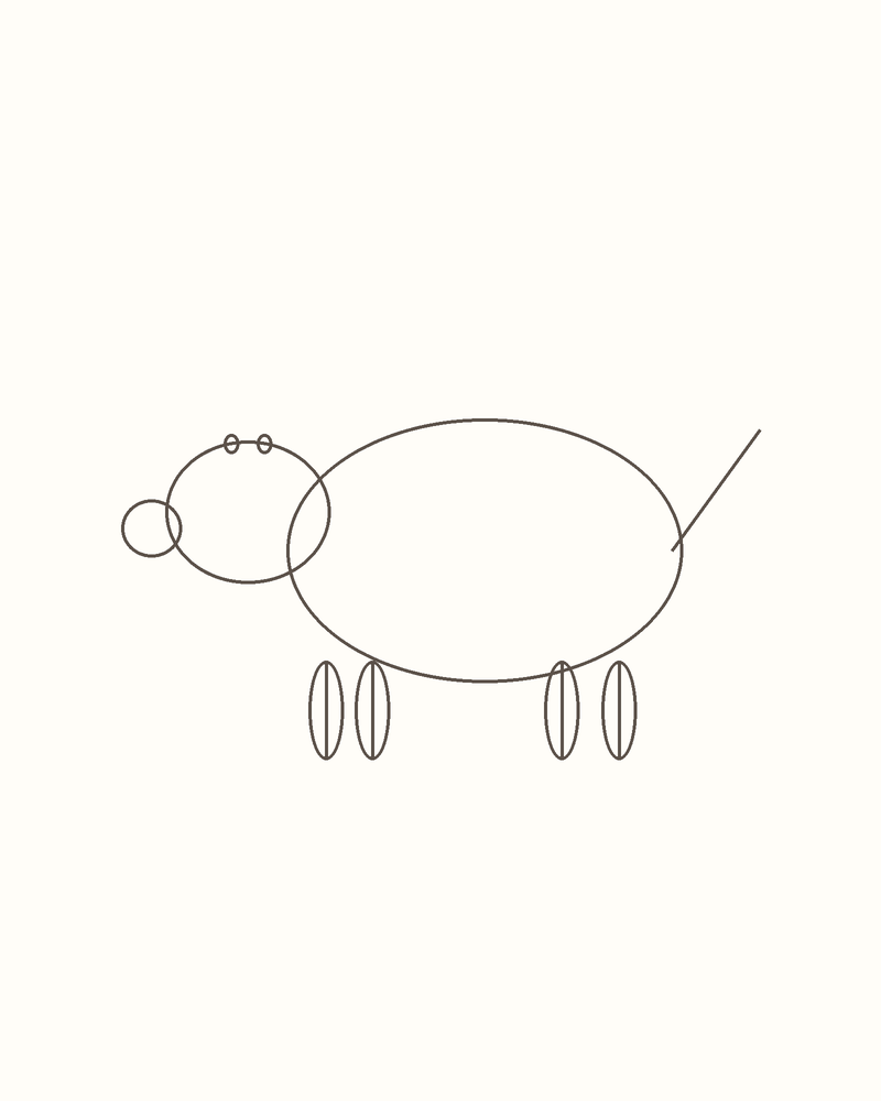 Step 4 : Draw the Basic Shapes for a hedgehog