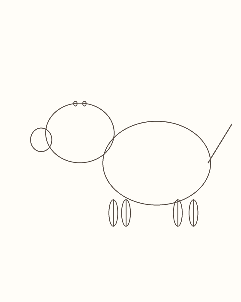 Step 4 : Draw the Basic Shapes for a hippopotamus