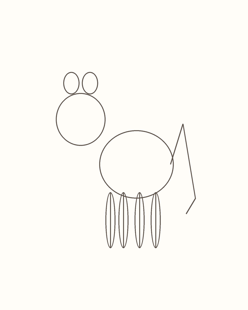 Step 4 : Draw the Basic Shapes for a lemur