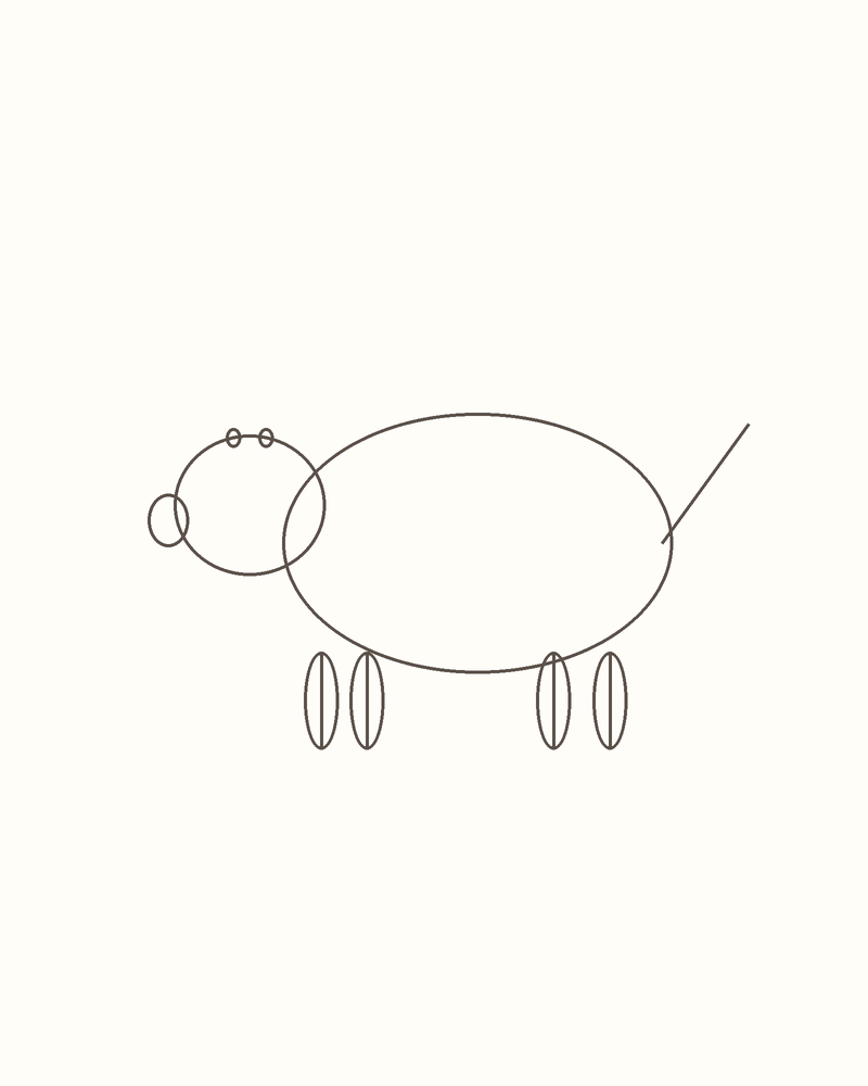 Step 4 : Draw the Basic Shapes for a porcupine