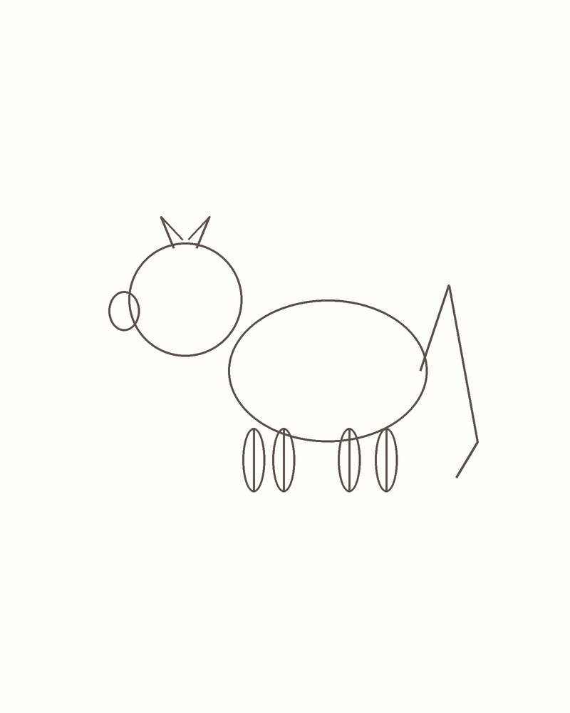 Step 4 : Draw the Basic Shapes for a red panda