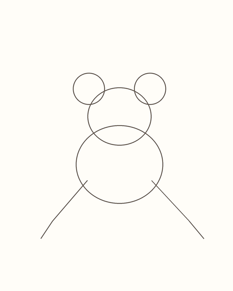Step 4 : Draw the Basic Shapes for a tree frog