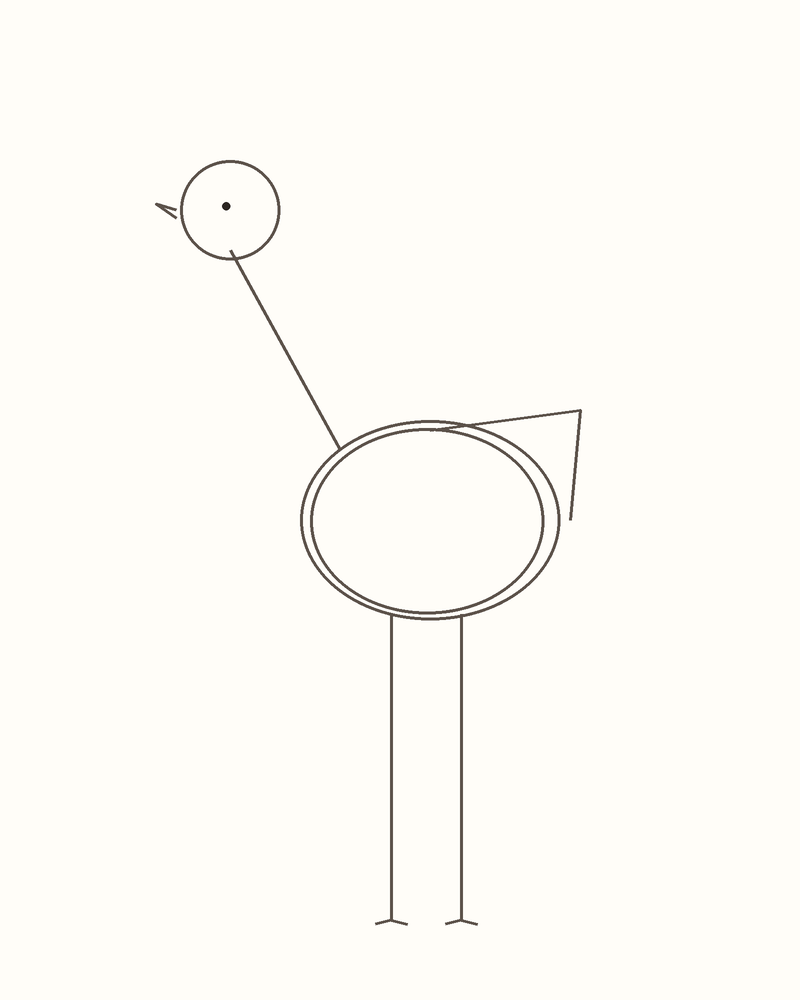 Step 5 : Add the Face and Limbs for an ostrich