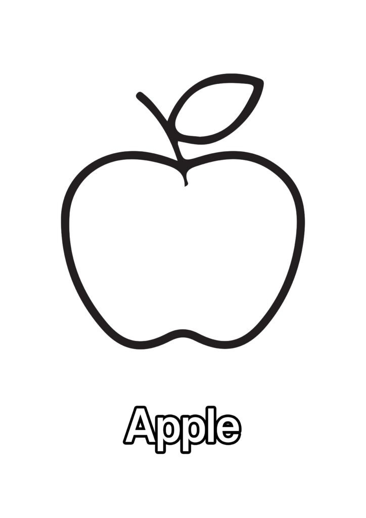 Apple Coloring Page For Kids – Free Activity PDF Download - The ...
