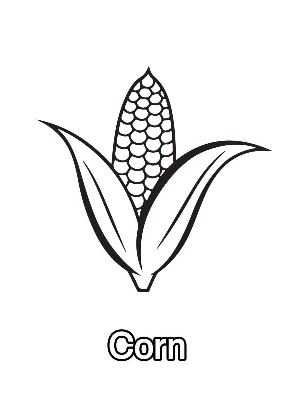 Corn Coloring Page For Kids – Free Activity PDF Download - The ...