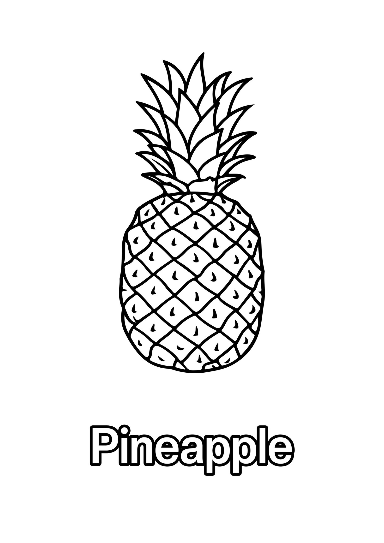 Pineapple Coloring Page For Kids - Free Activity PDF Download