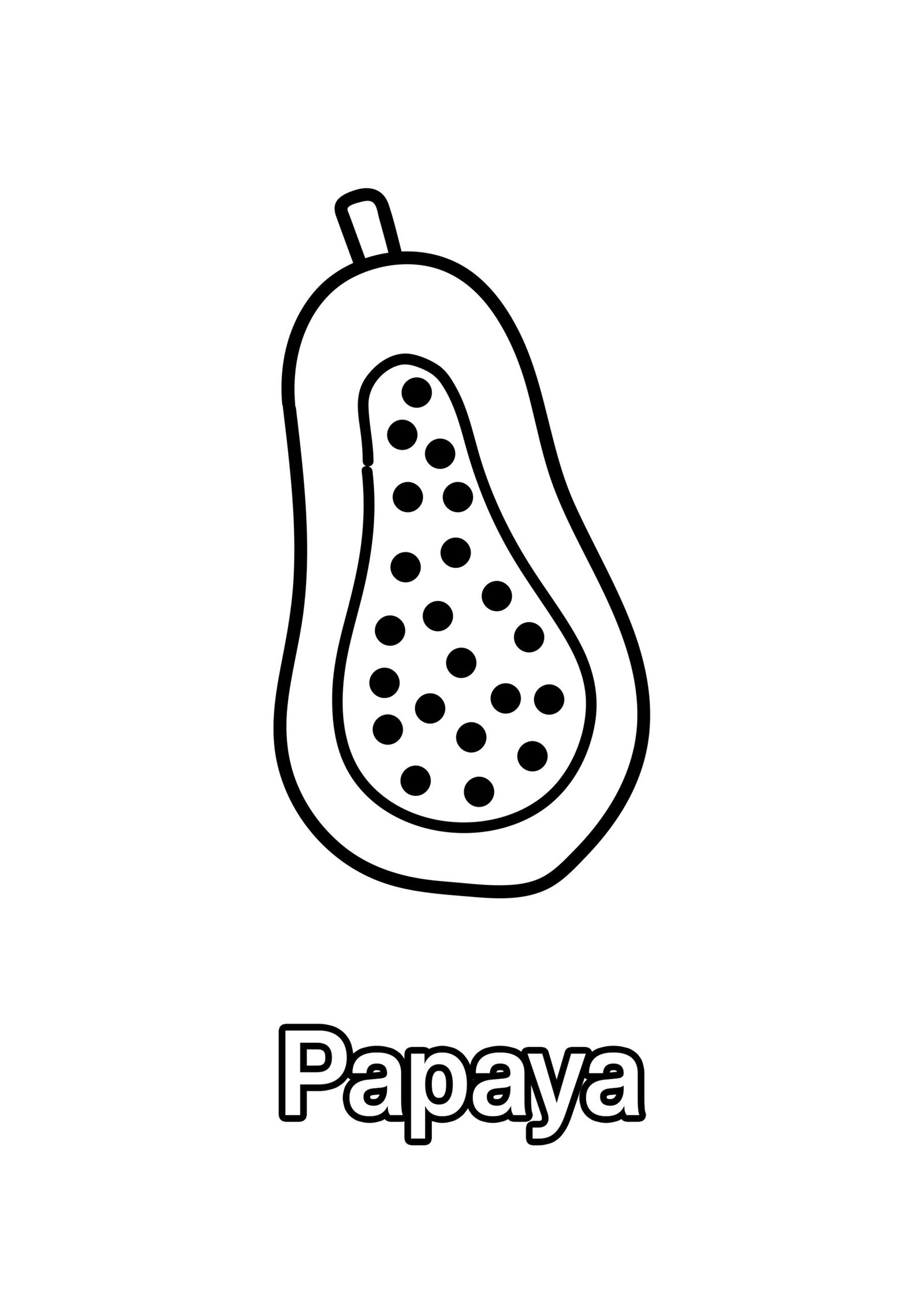 Papaya Coloring Page For Kids - Free Activity PDF Download