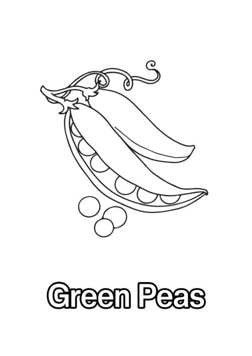 Peas Coloring Page For Kids – Free Activity PDF Download