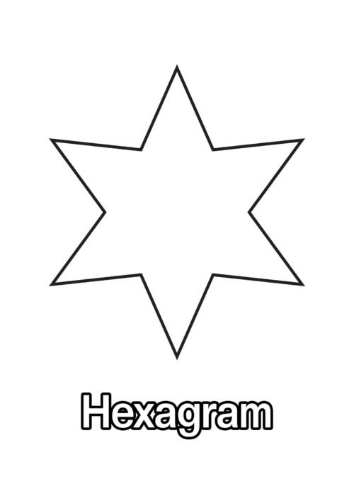 Hexagram Coloring Page For Kids – Free Activity PDF Download
