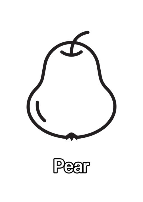 Pear Coloring Page For Kids - Free Activity PDF Download