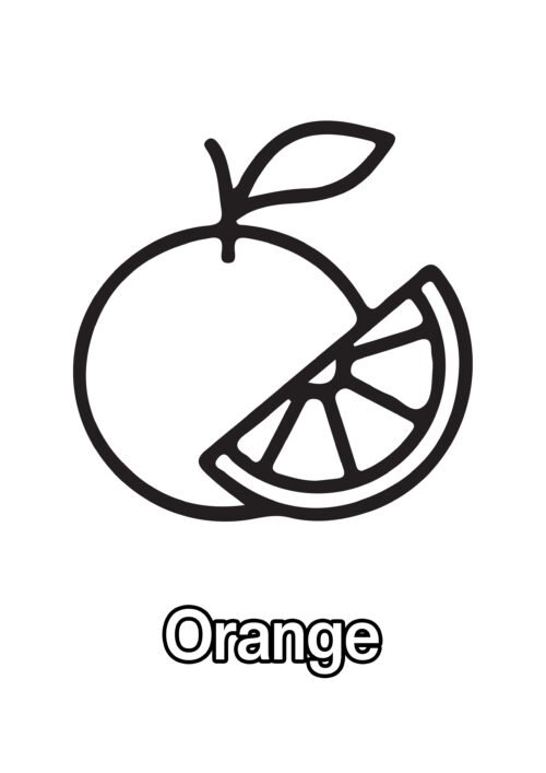Orange Coloring Page For Kids - Free Activity PDF Download