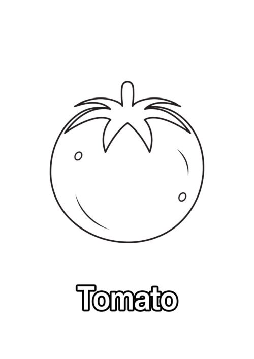 Tomato Coloring Page For Kids – Free Activity PDF Download