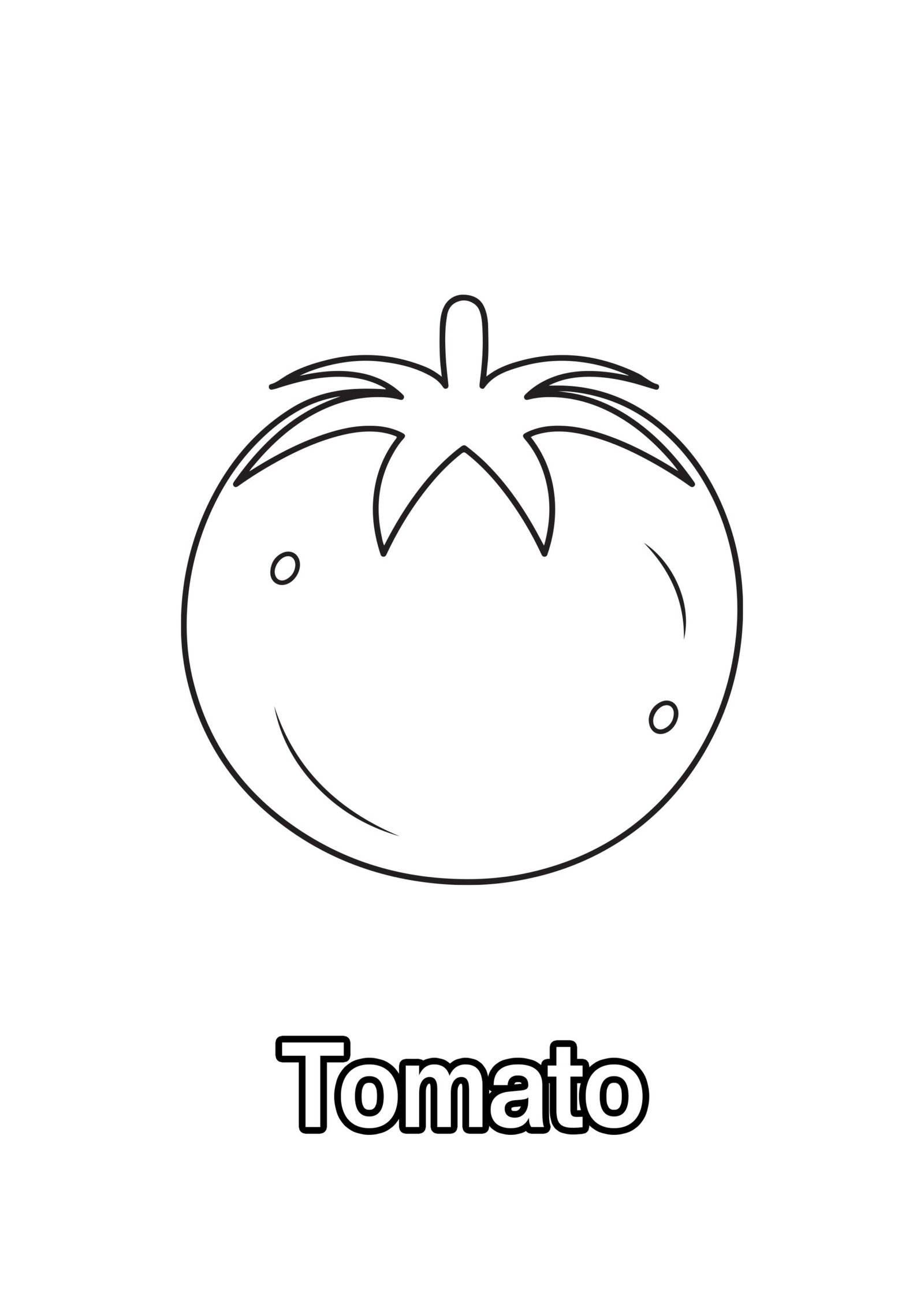 Tomato Coloring Page For Kids – Free Activity PDF Download