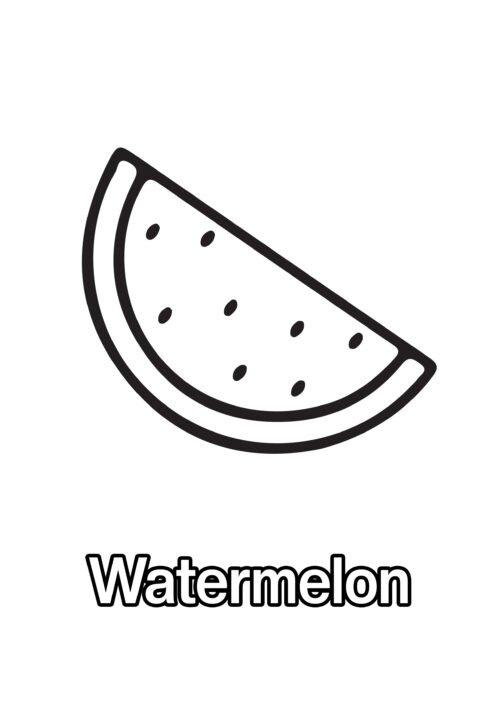 Watermelon Coloring Page For Kids - Free Activity PDF Download