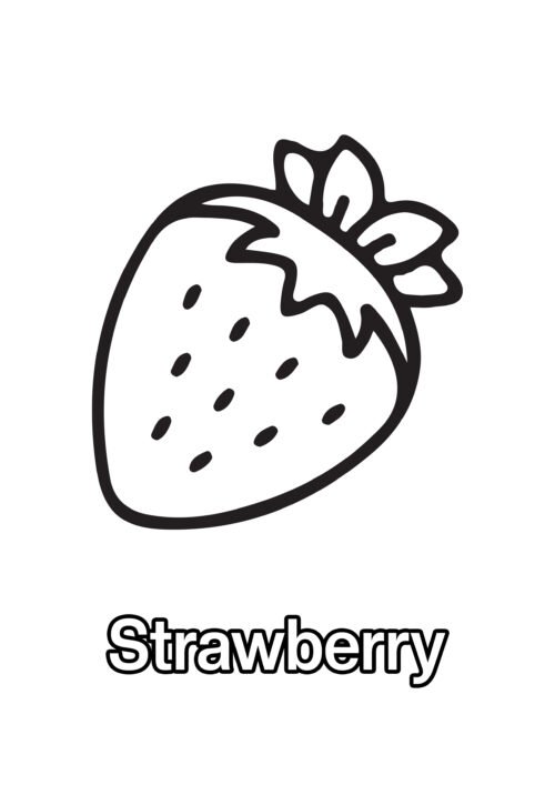 Strawberry Coloring Page For Kids - Free Activity PDF Download