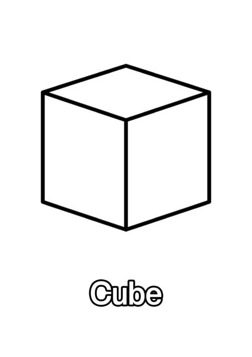 Cube Coloring Page For Kids – Free Activity PDF Download