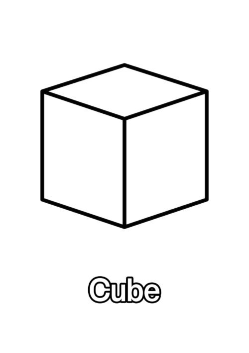 Cube Coloring Page For Kids – Free Activity PDF Download